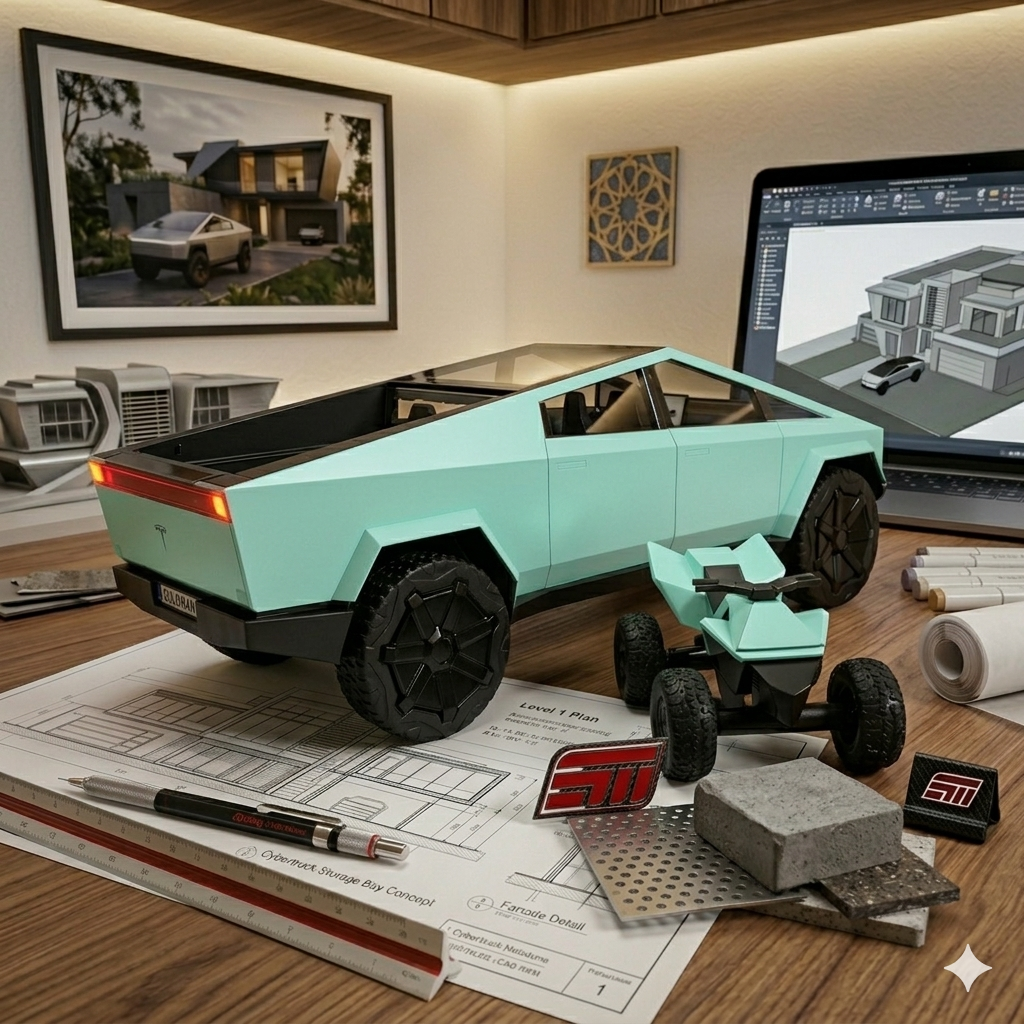 Tesla Cybertruck + Quad - Échelle 1/24